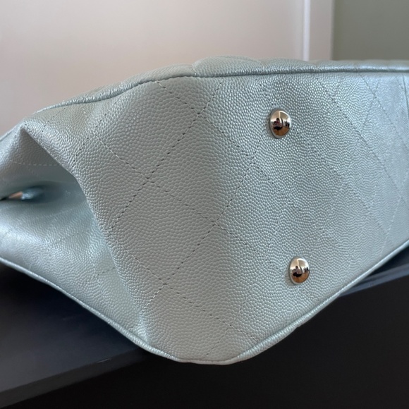 NWT CHANEL Large Shopping Tote Baby Blue - Picture 8 of 16